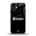 sinner back phone cover | glass case for iphone 16