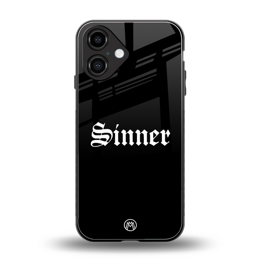 sinner back phone cover | glass case for iphone 16