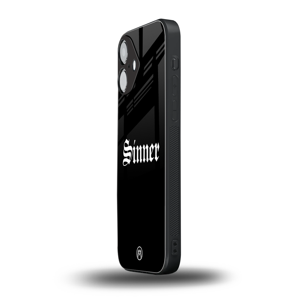 sinner back phone cover | glass case for iphone 16