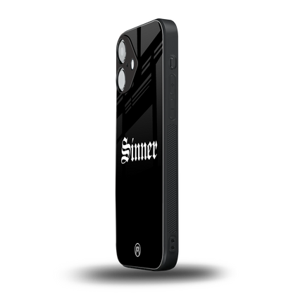sinner back phone cover | glass case for iphone 16