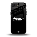 sinner back phone cover | glass case for iphone 16e