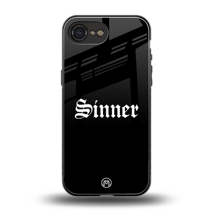 sinner back phone cover | glass case for iphone 16e