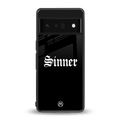 sinner back phone cover | glass case for google pixel 6 pro