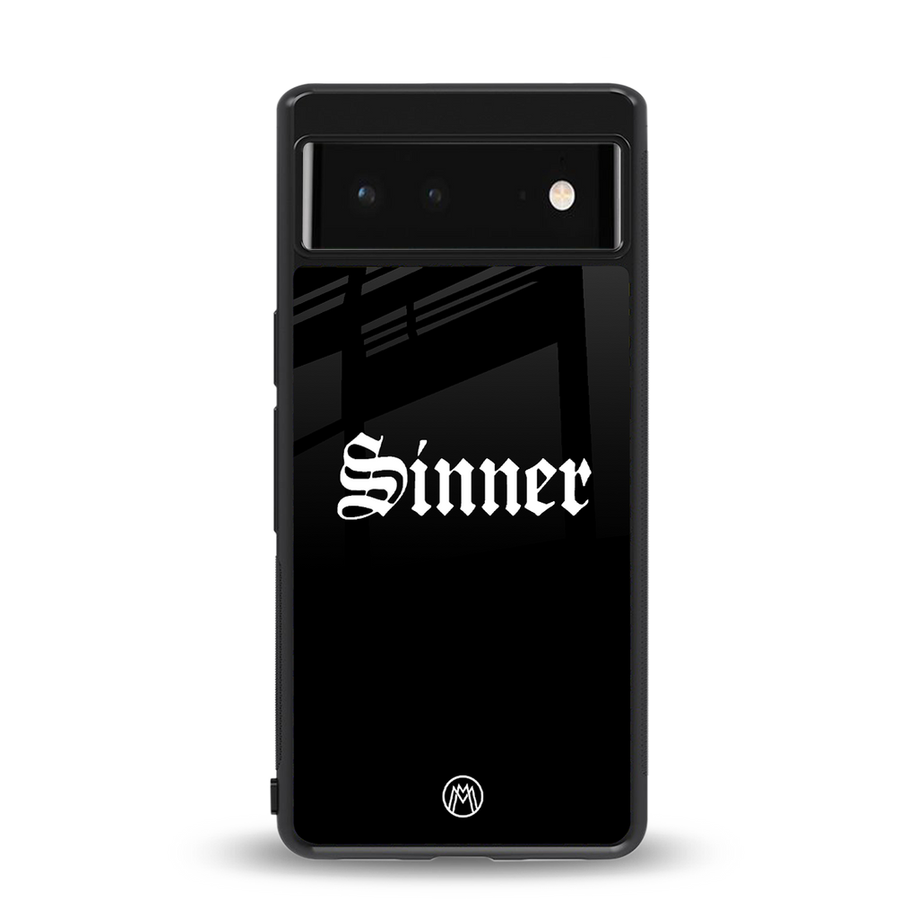 sinner back phone cover | glass case for google pixel 6