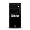 sinner back phone cover | glass case for google pixel 6