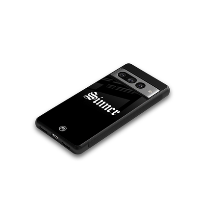sinner back phone cover | glass case for google pixel 7 pro
