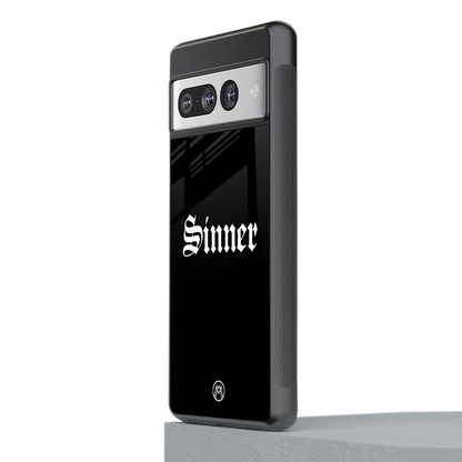 sinner back phone cover | glass case for google pixel 7 pro