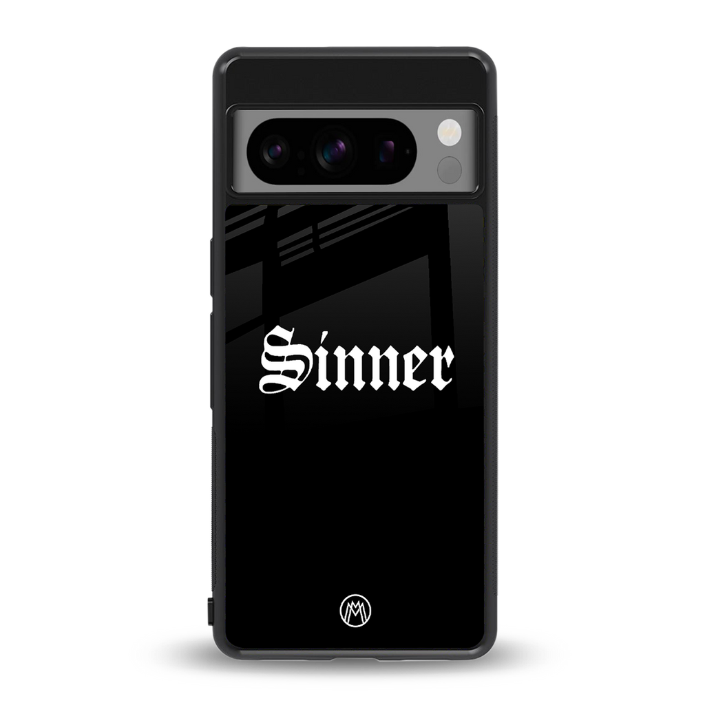 sinner back phone cover | glass case for google pixel 8 pro