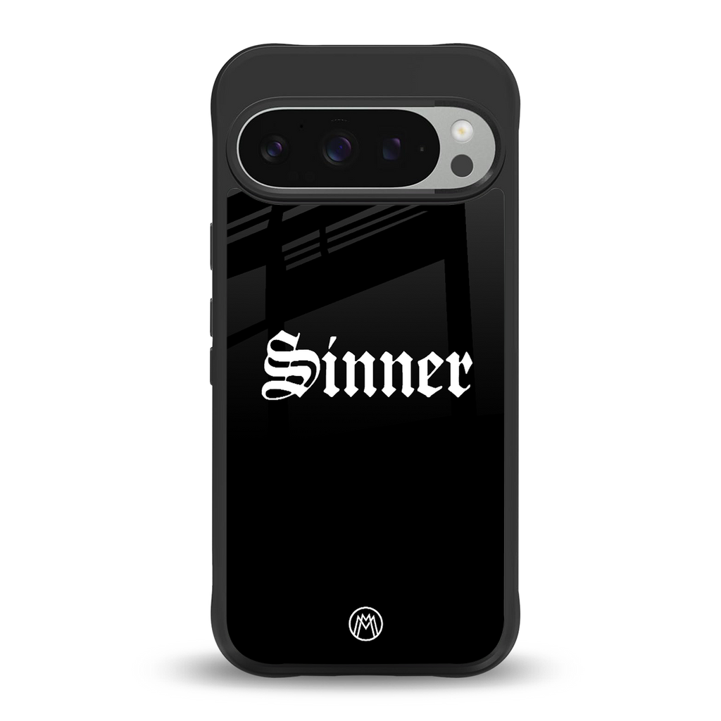 sinner back phone cover | glass case for google pixel 9 pro