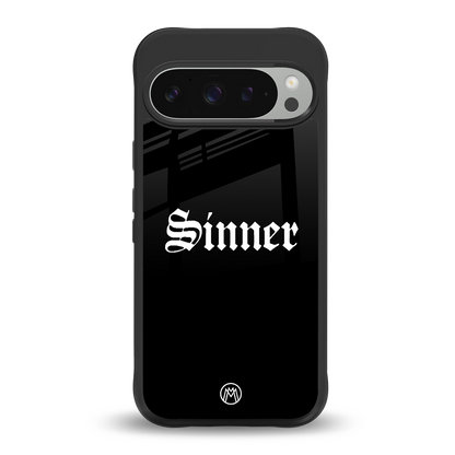 sinner back phone cover | glass case for google pixel 9 pro xl