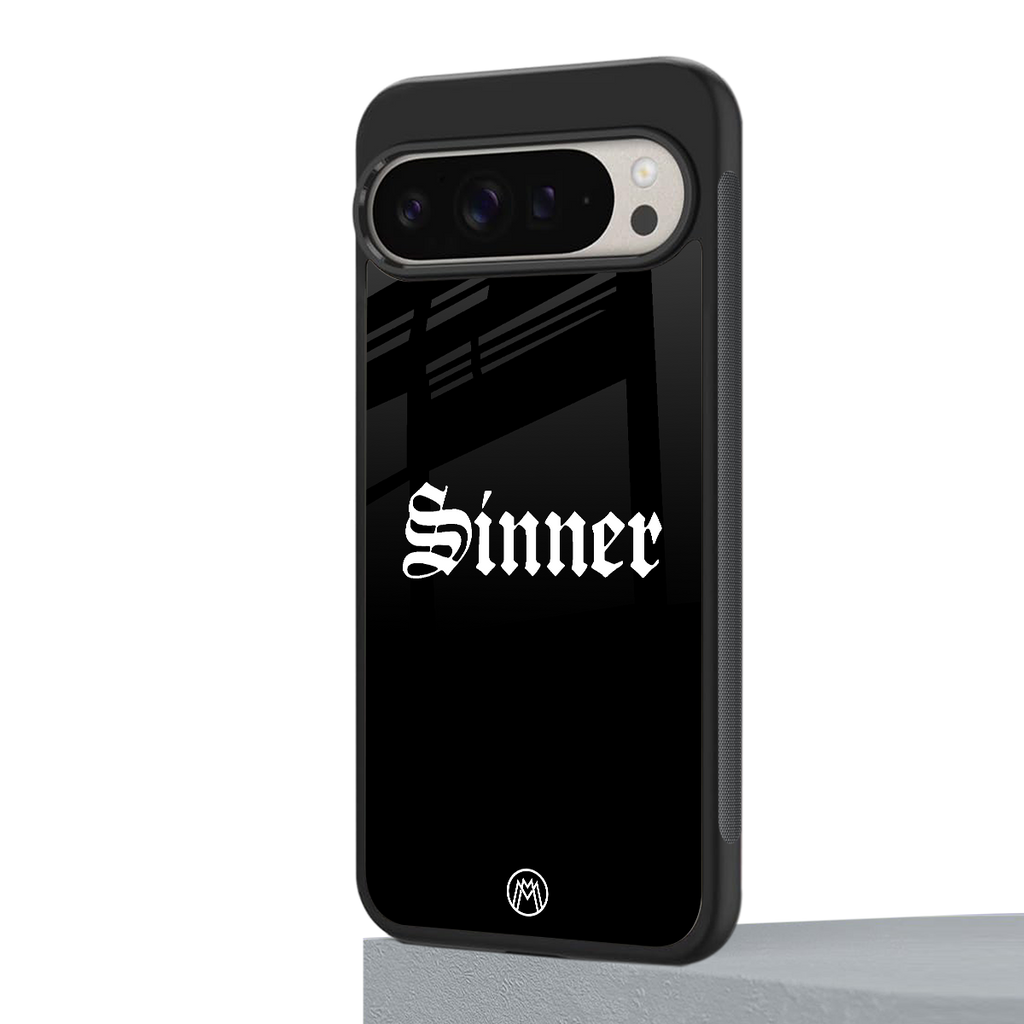 sinner back phone cover | glass case for google pixel 9 pro