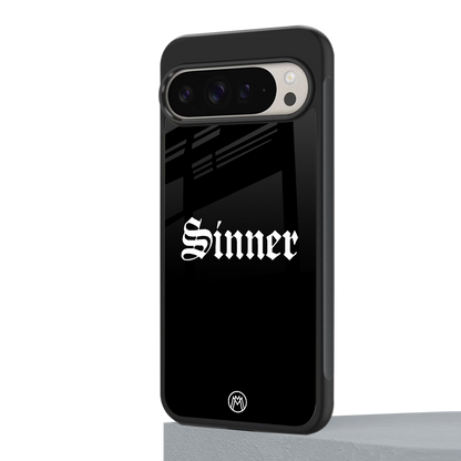 sinner back phone cover | glass case for google pixel 9 pro xl