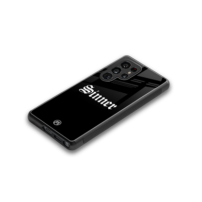 sinner back phone cover | glass case for samsung galaxy s25 ultra