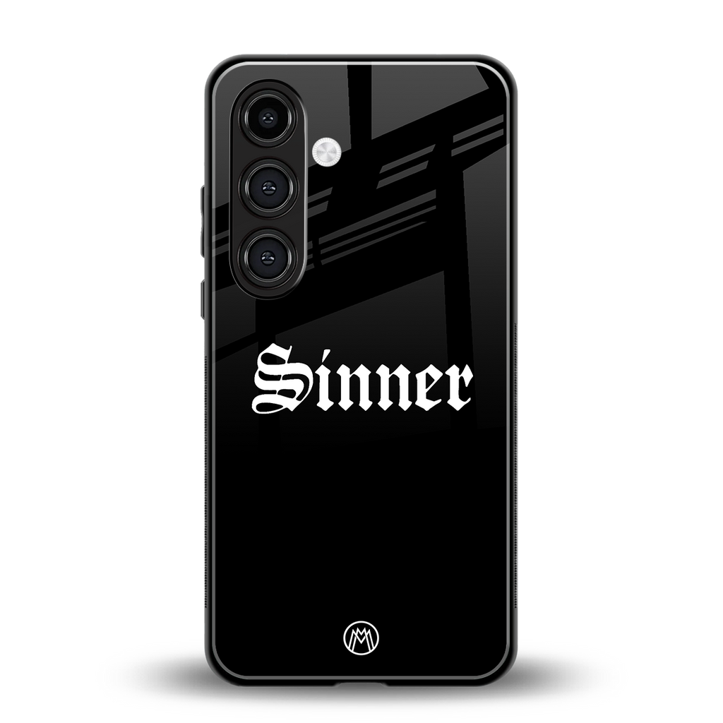 sinner back phone cover | glass case for samsung galaxy s24 plus