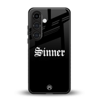 sinner back phone cover | glass case for samsung galaxy s24 plus