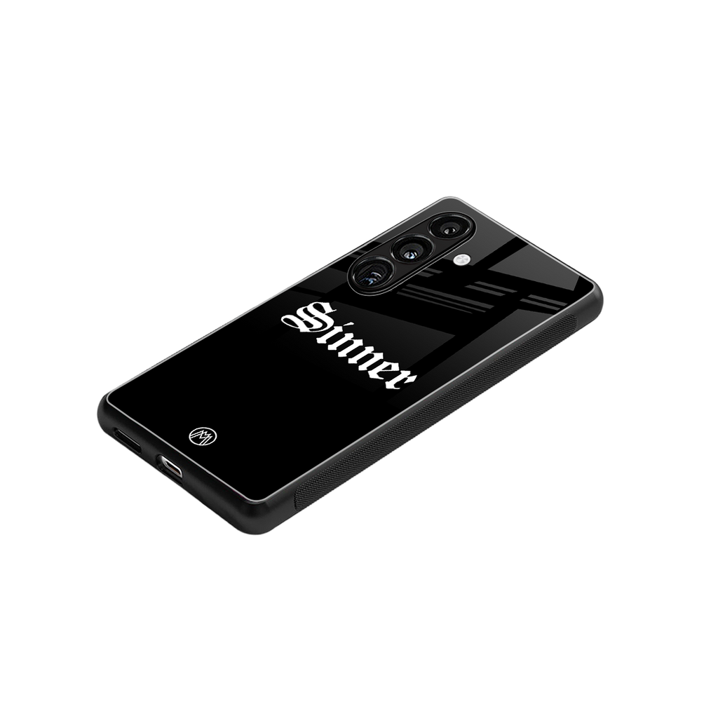 sinner back phone cover | glass case for samsung galaxy s24 plus
