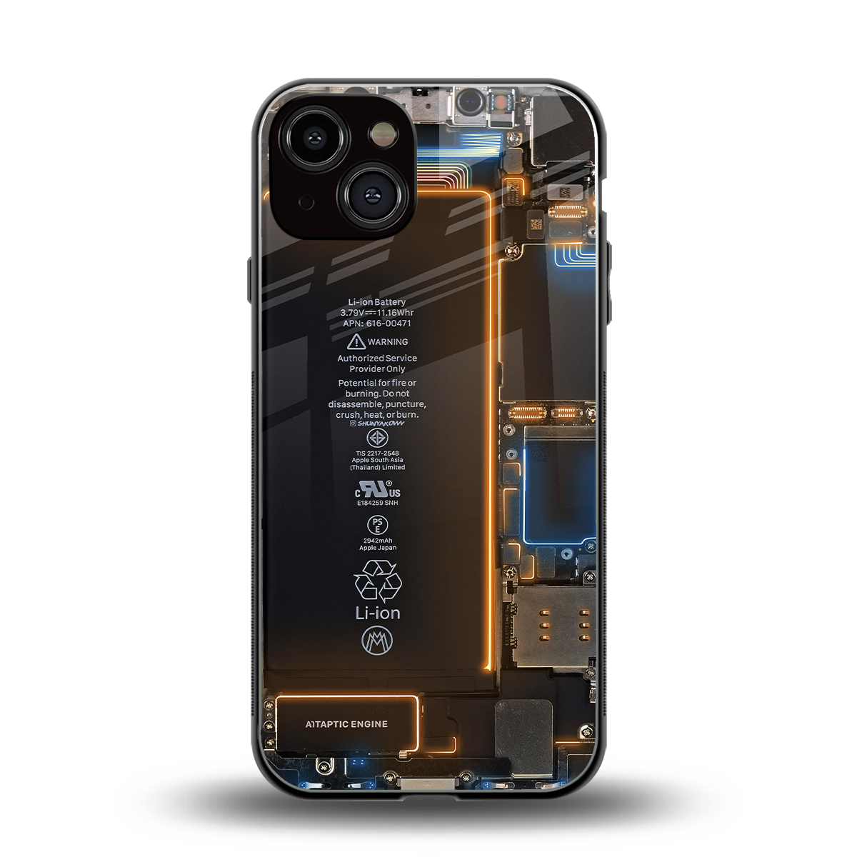 skeleton inside back phone cover | glass case for iphone 13
