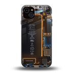 skeleton inside back phone cover | glass case for iphone 15 plus
