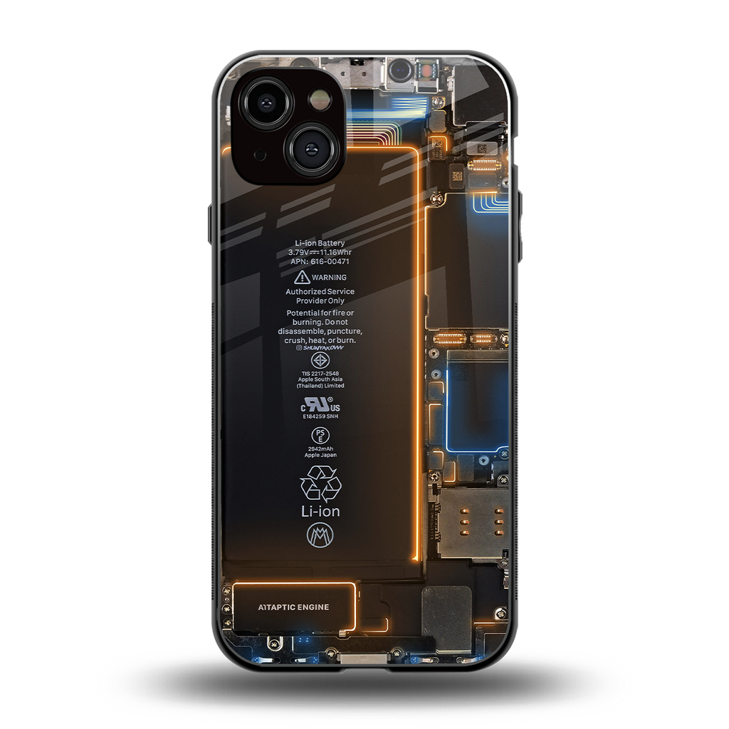 skeleton inside back phone cover | glass case for iphone 14 plus