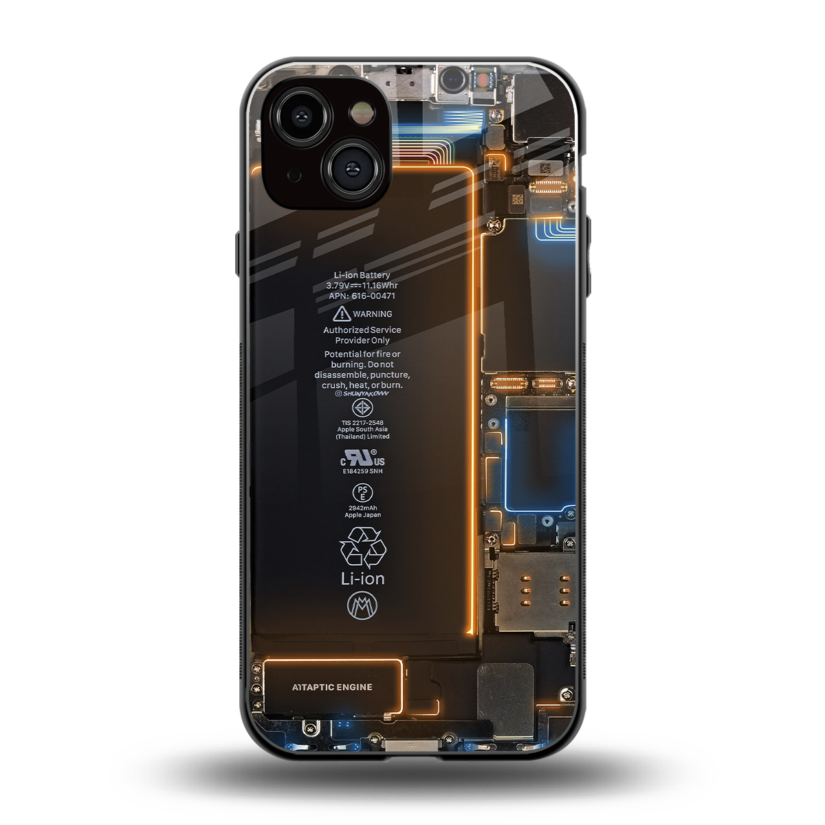skeleton inside back phone cover | glass case for iphone 14 plus