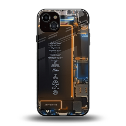 skeleton inside back phone cover | glass case for iphone 14 plus