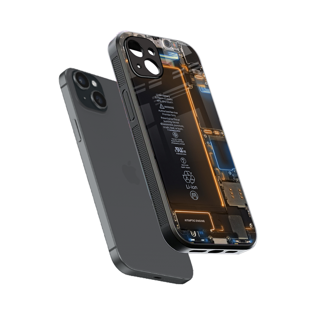 skeleton inside back phone cover | glass case for iphone 14 plus