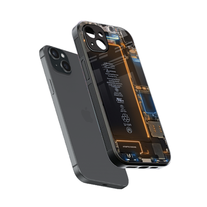 skeleton inside back phone cover | glass case for iphone 14 plus