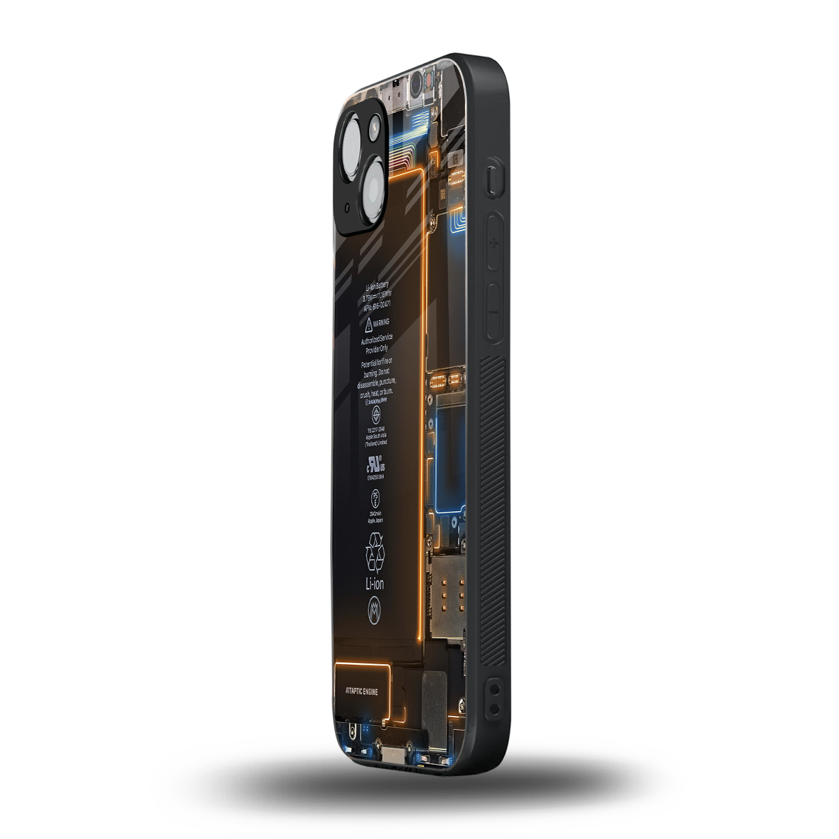 skeleton inside back phone cover | glass case for iphone 15 plus