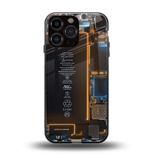 skeleton inside back phone cover | glass case for iphone 15 pro max