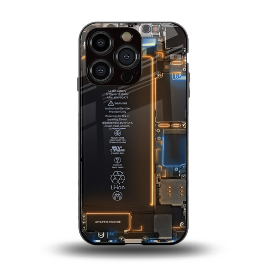 skeleton inside back phone cover | glass case for iphone 15 pro