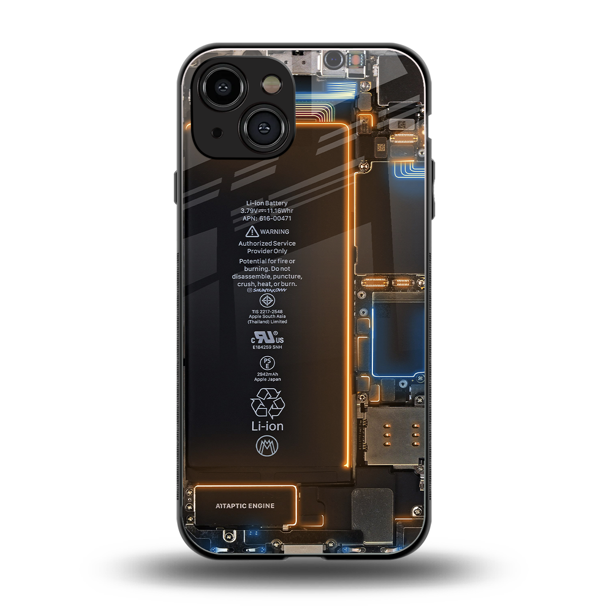 skeleton inside back phone cover | glass case for iphone 15