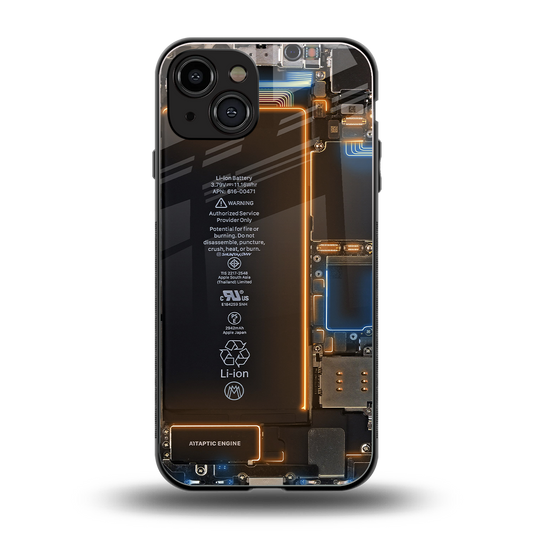 skeleton inside back phone cover | glass case for iphone 15