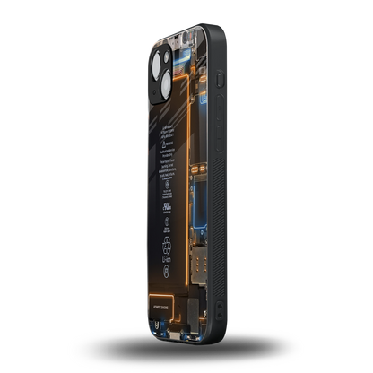 skeleton inside back phone cover | glass case for iphone 15