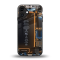 skeleton inside back phone cover | glass case for iphone 16 plus