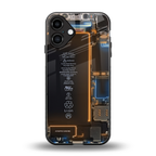 skeleton inside back phone cover | glass case for iphone 16 plus