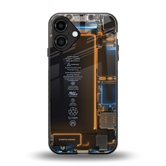 skeleton inside back phone cover | glass case for iphone 16 plus