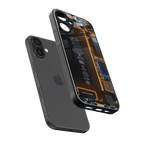 skeleton inside back phone cover | glass case for iphone 16 plus