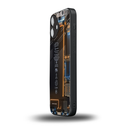 skeleton inside back phone cover | glass case for iphone 16 plus