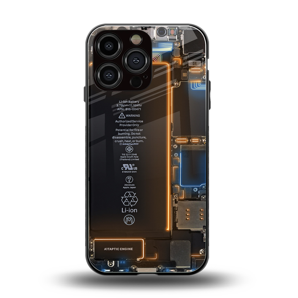 skeleton inside back phone cover | glass case for iphone 16 pro max