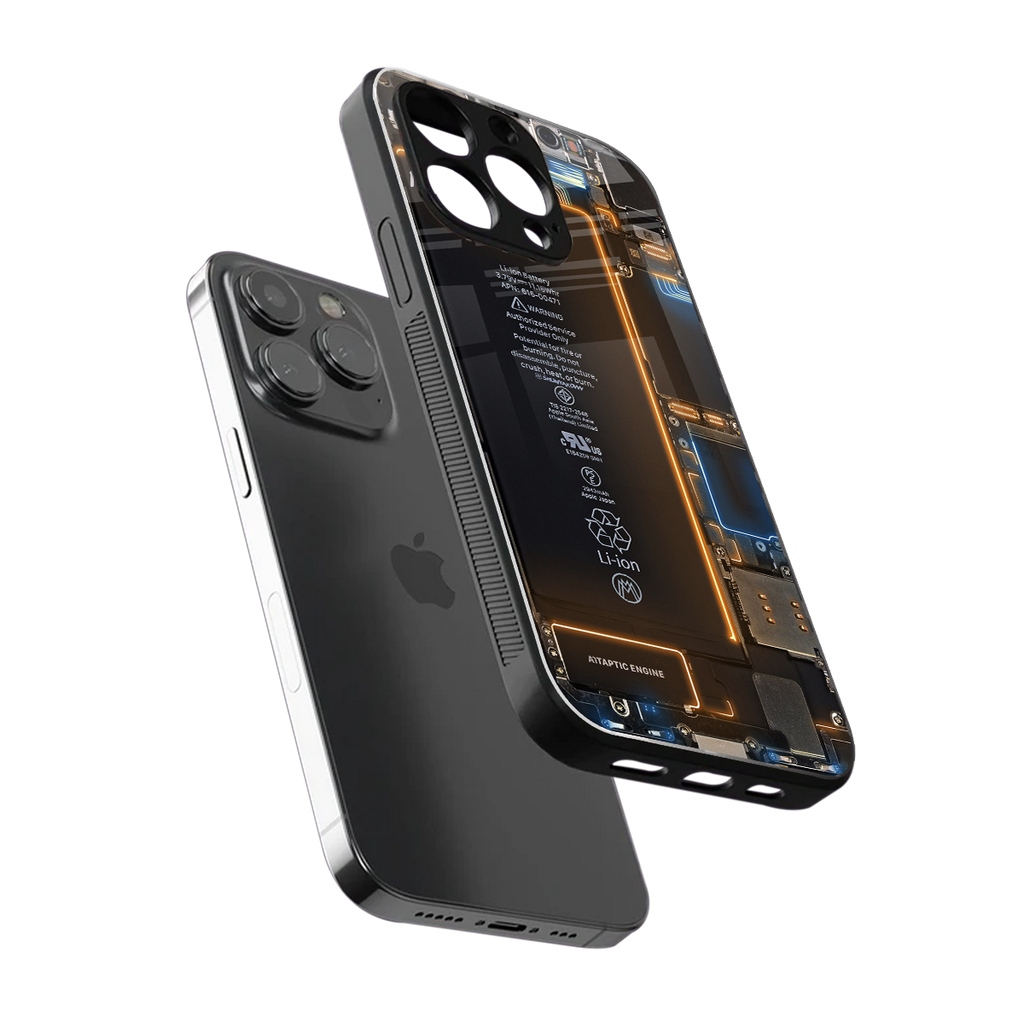 skeleton inside back phone cover | glass case for iphone 16 pro max