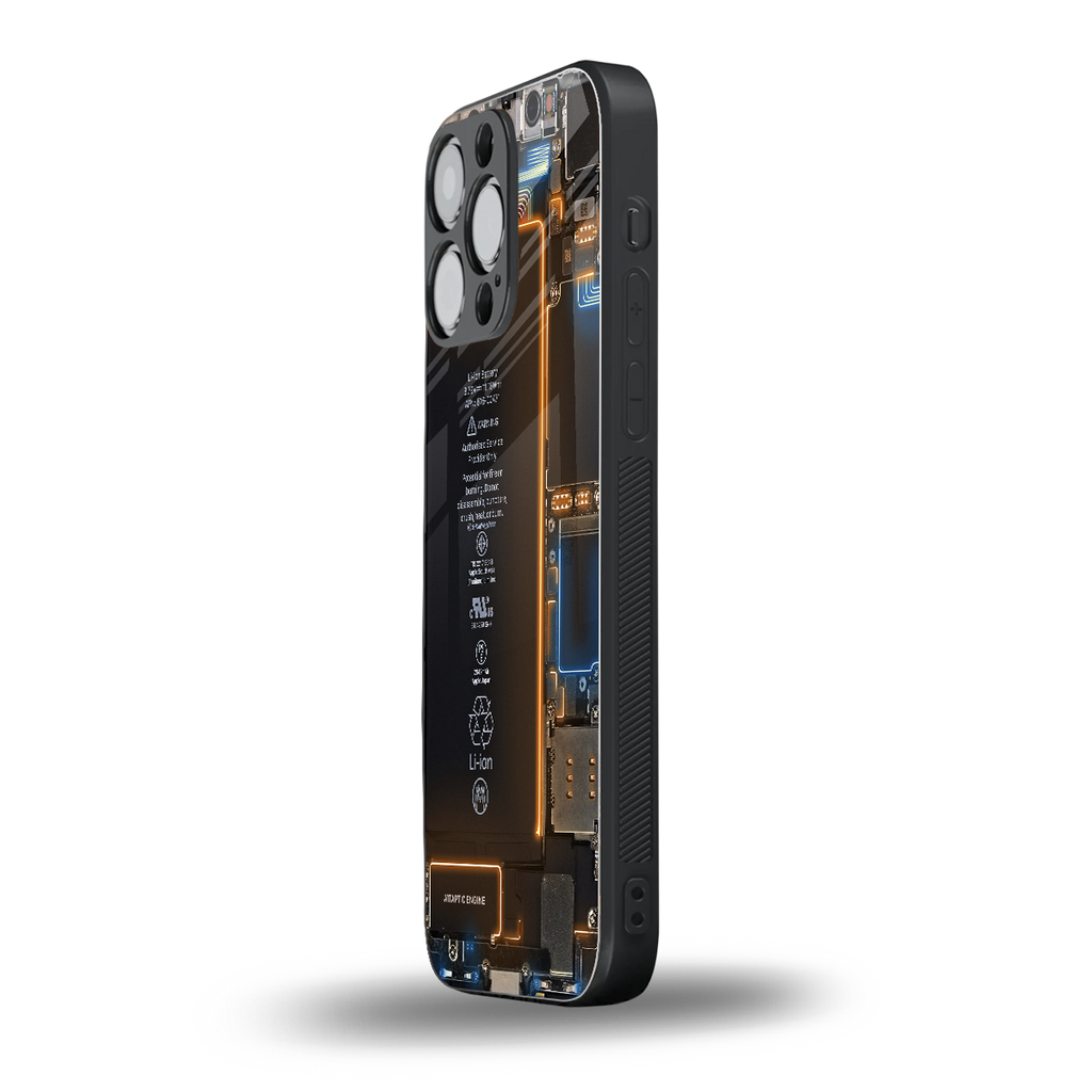 skeleton inside back phone cover | glass case for iphone 16 pro max