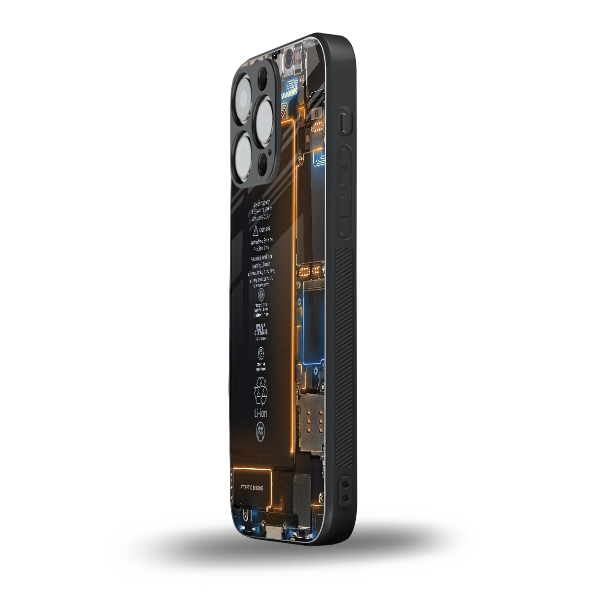 skeleton inside back phone cover | glass case for iphone 16 pro max