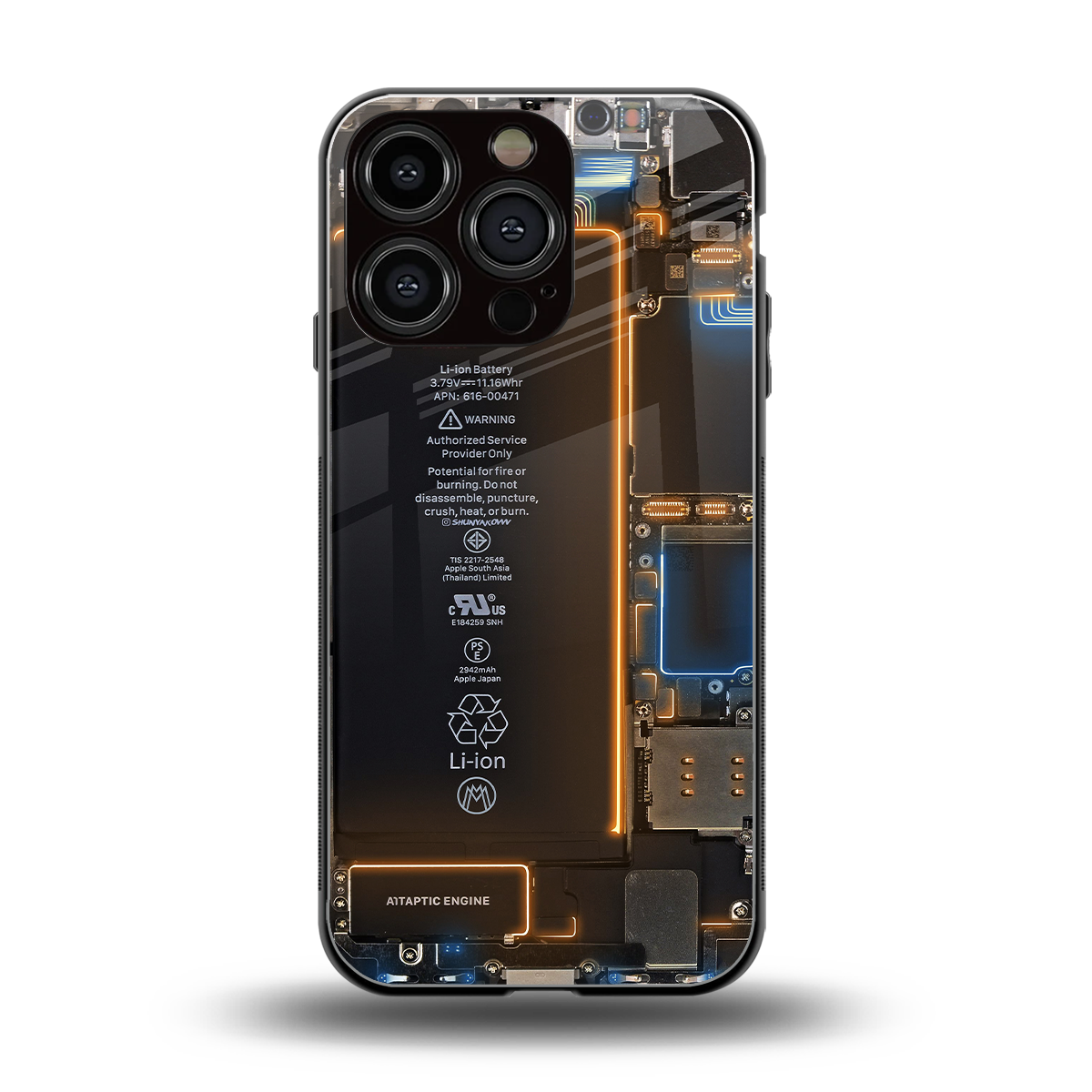 skeleton inside back phone cover | glass case for iphone 16 pro