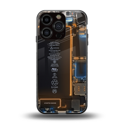 skeleton inside back phone cover | glass case for iphone 16 pro