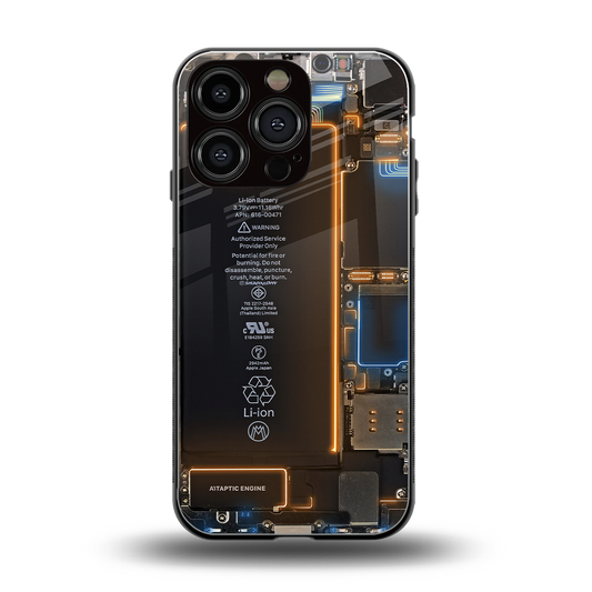 skeleton inside back phone cover | glass case for iphone 16 pro