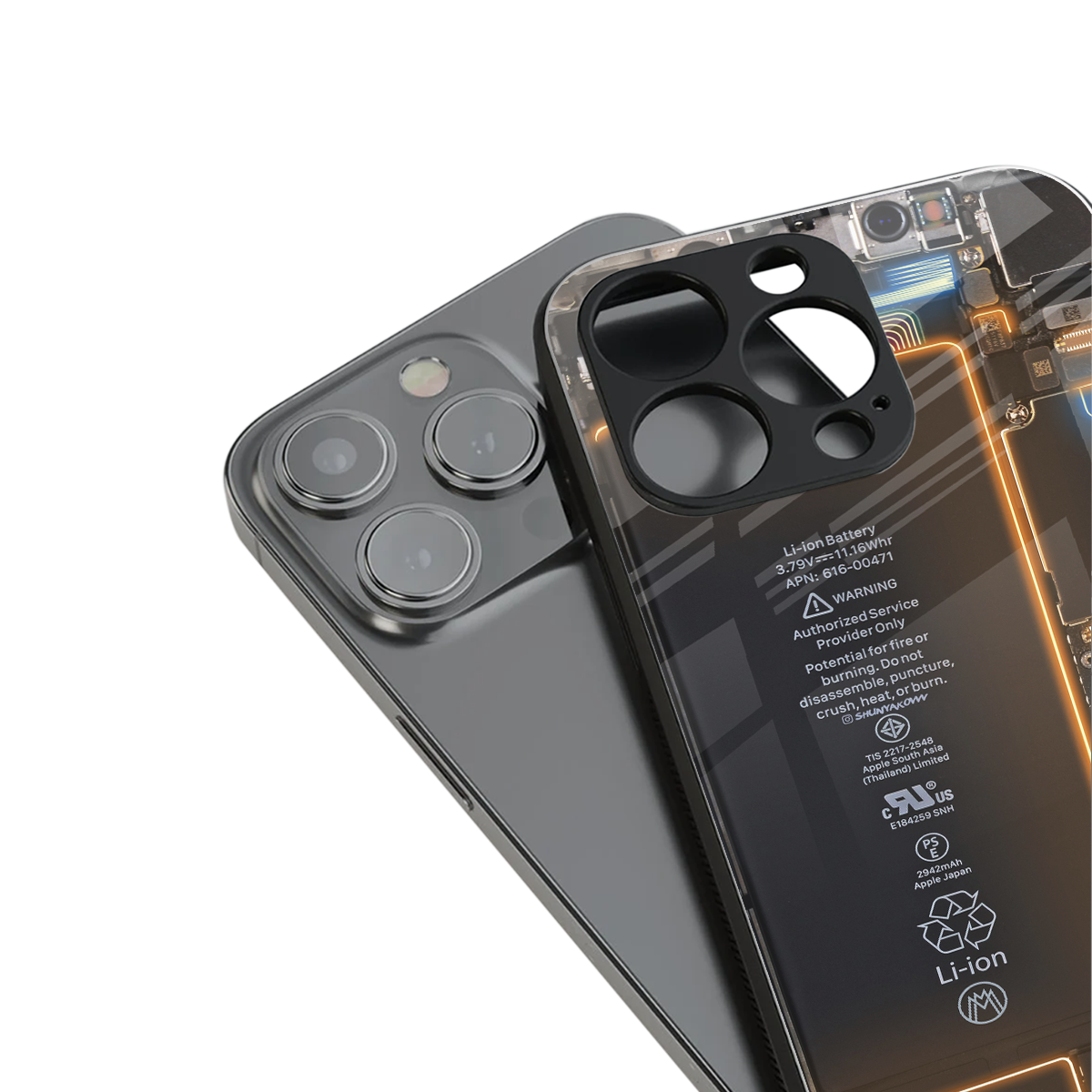 skeleton inside back phone cover | glass case for iphone 16 pro max