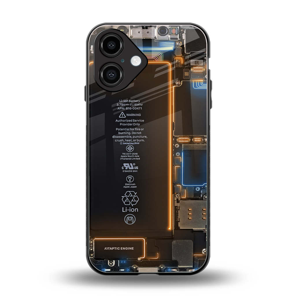 skeleton inside back phone cover | glass case for iphone 16