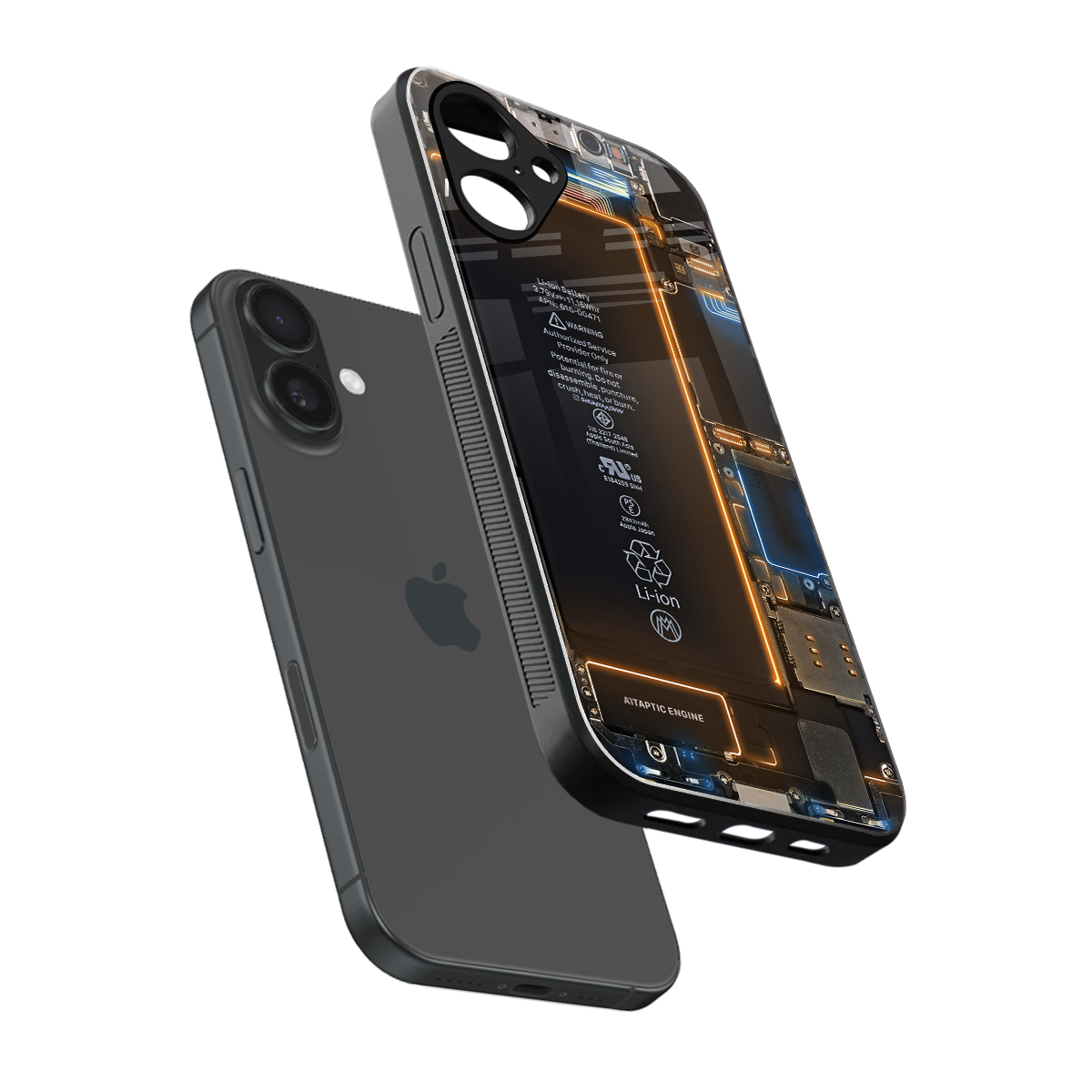 skeleton inside back phone cover | glass case for iphone 16