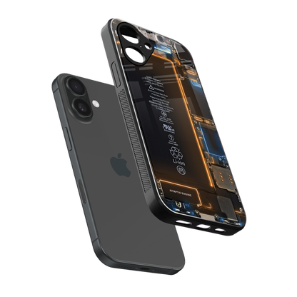 skeleton inside back phone cover | glass case for iphone 16