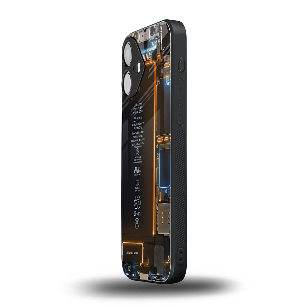 skeleton inside back phone cover | glass case for iphone 16